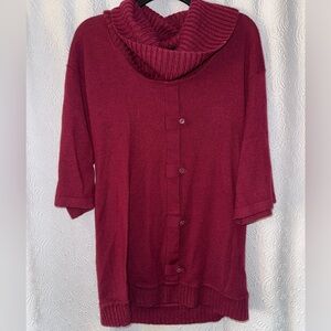 Cynthia Rowley Deep Red Cowl Neck Sweater